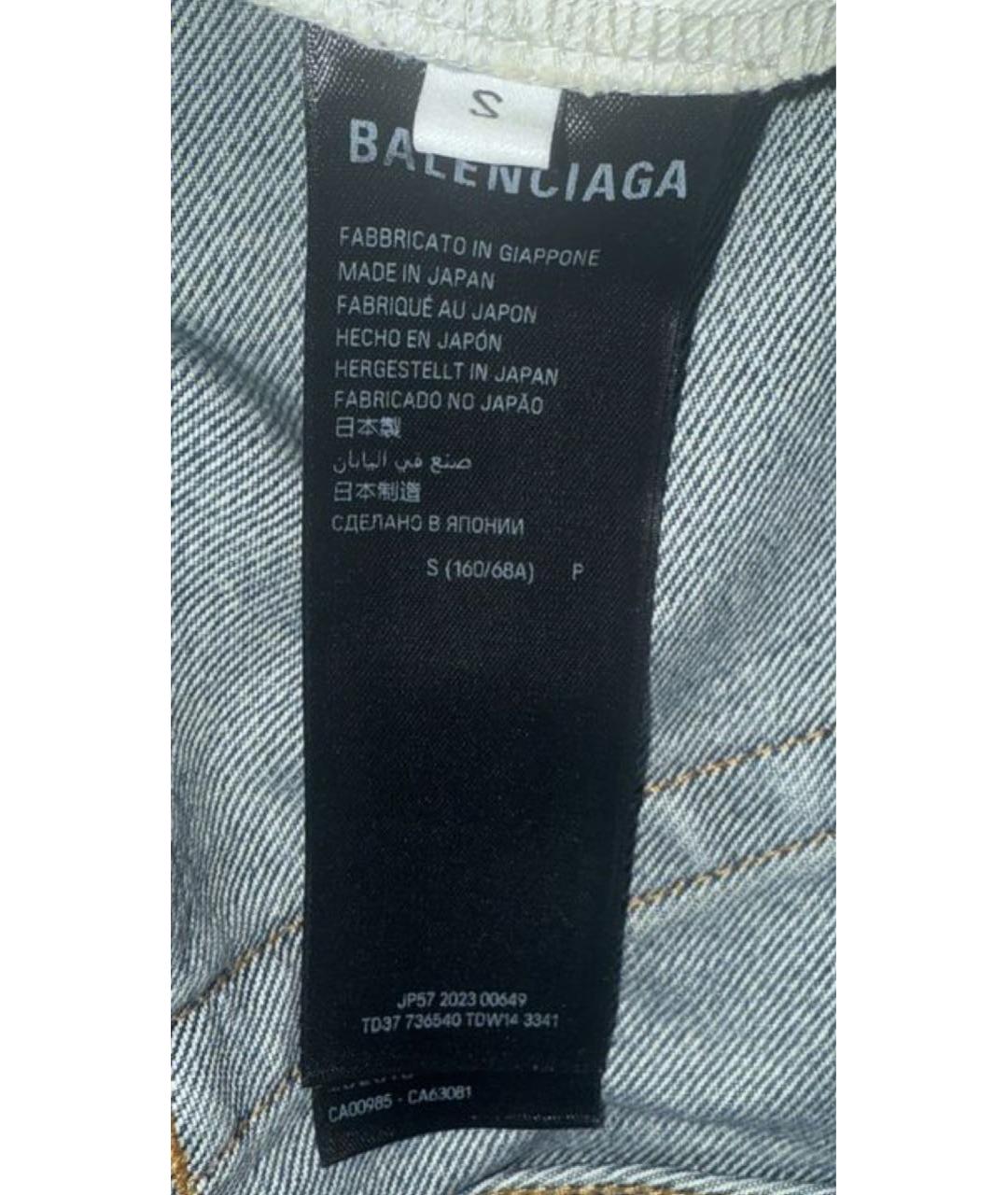 BALENCIAGA Синие хлопковые прямые джинсы, фото 3