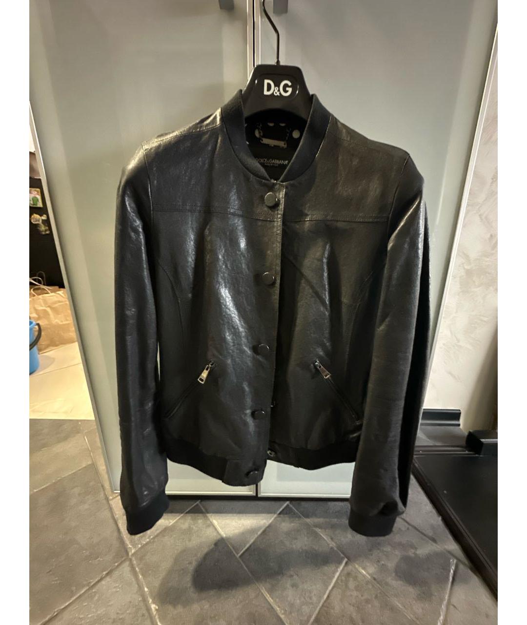 DOLCE&GABBANA Черная кожаная куртка, фото 6