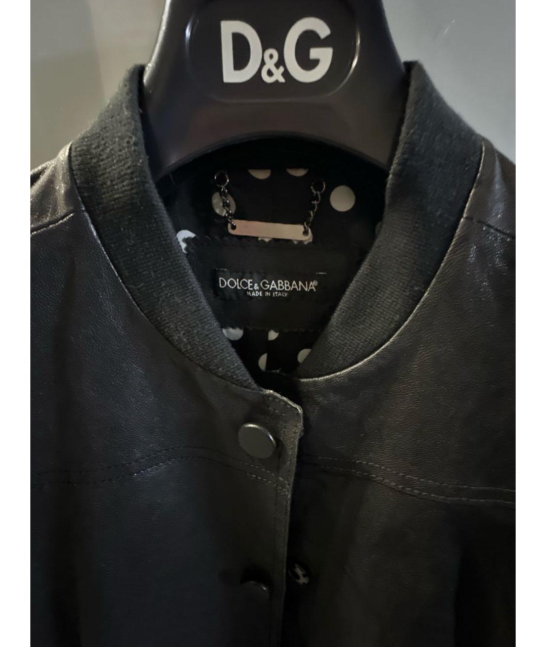 DOLCE&GABBANA Черная кожаная куртка, фото 3