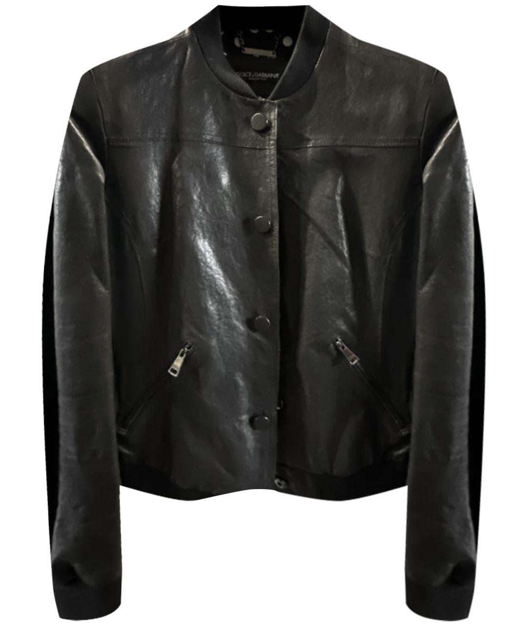 DOLCE&GABBANA Черная кожаная куртка, фото 1