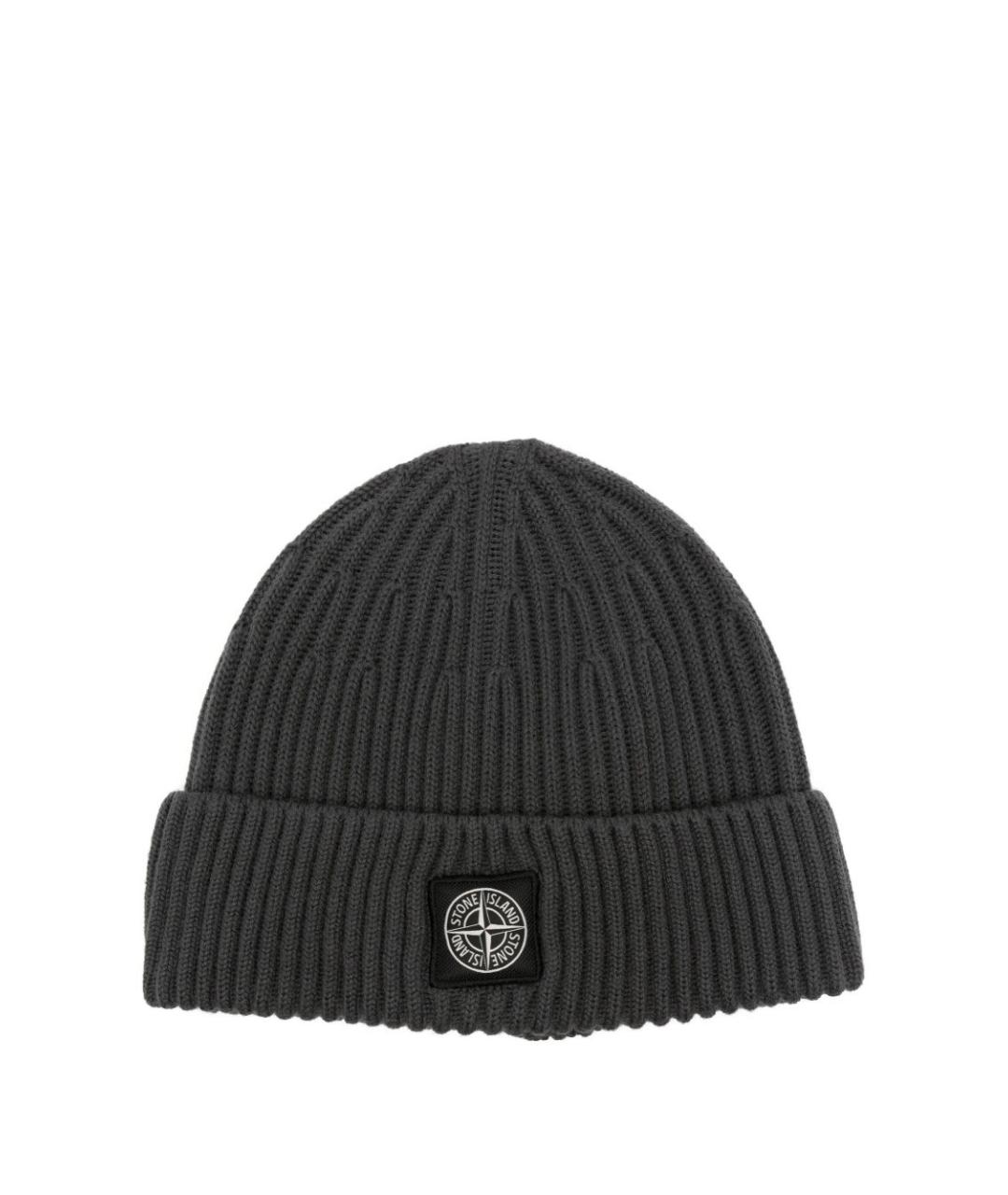 STONE ISLAND Серая шерстяная шапка, фото 1