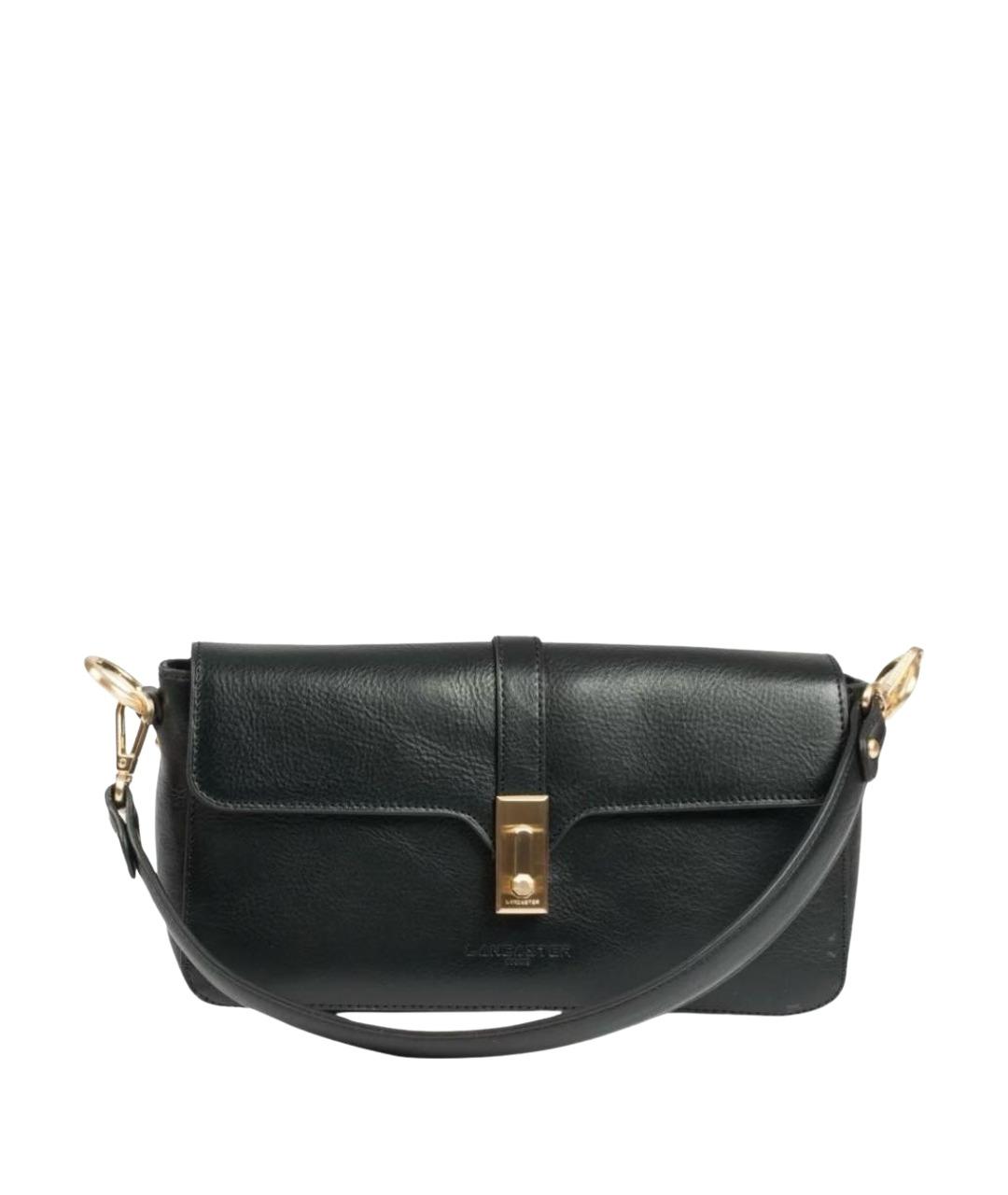 LANCASTER Черная кожаная сумка с короткими ручками, фото 1