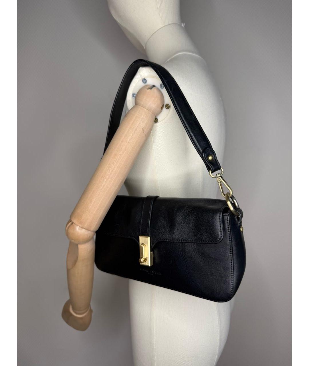 LANCASTER Черная кожаная сумка с короткими ручками, фото 3