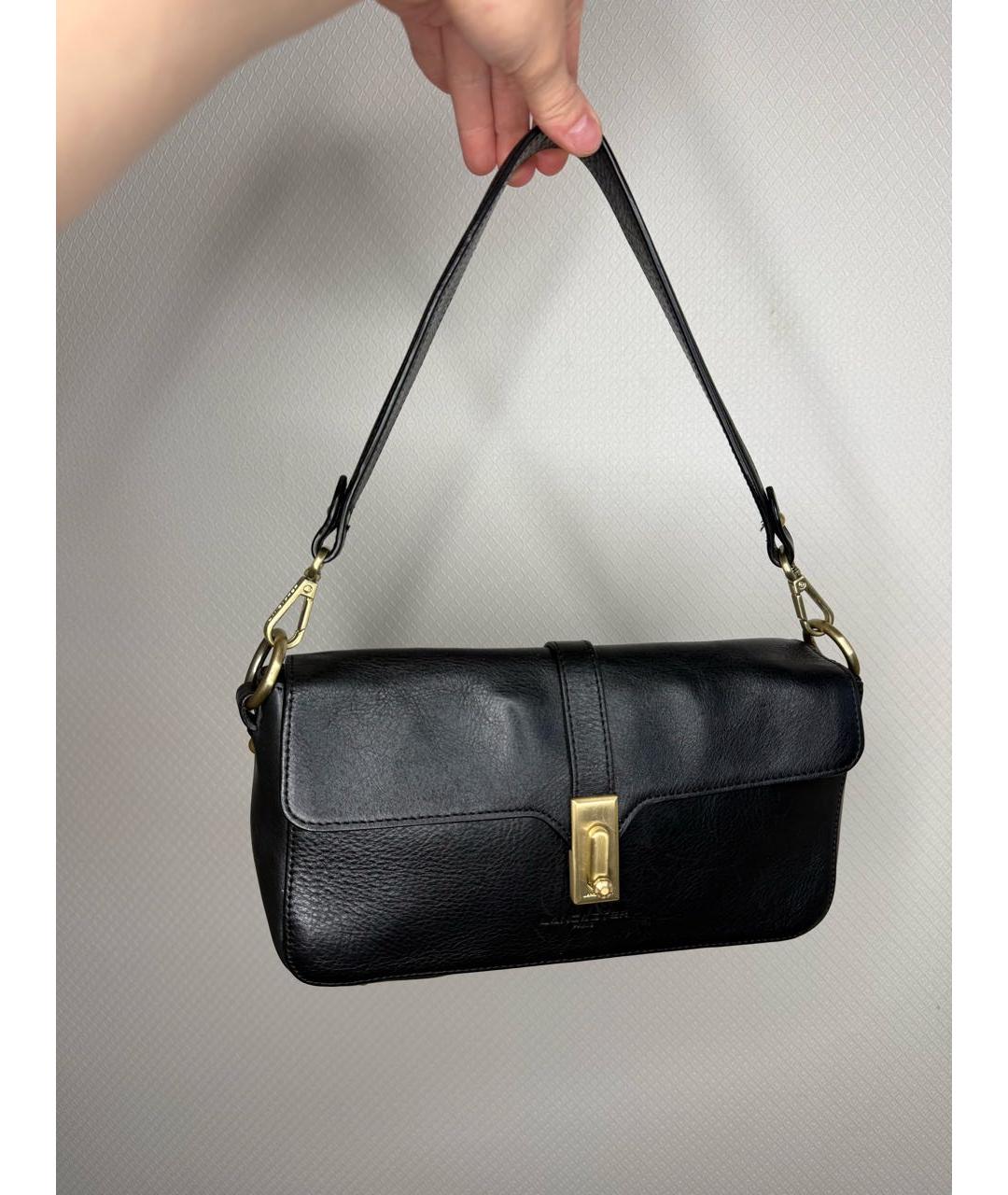 LANCASTER Черная кожаная сумка с короткими ручками, фото 6