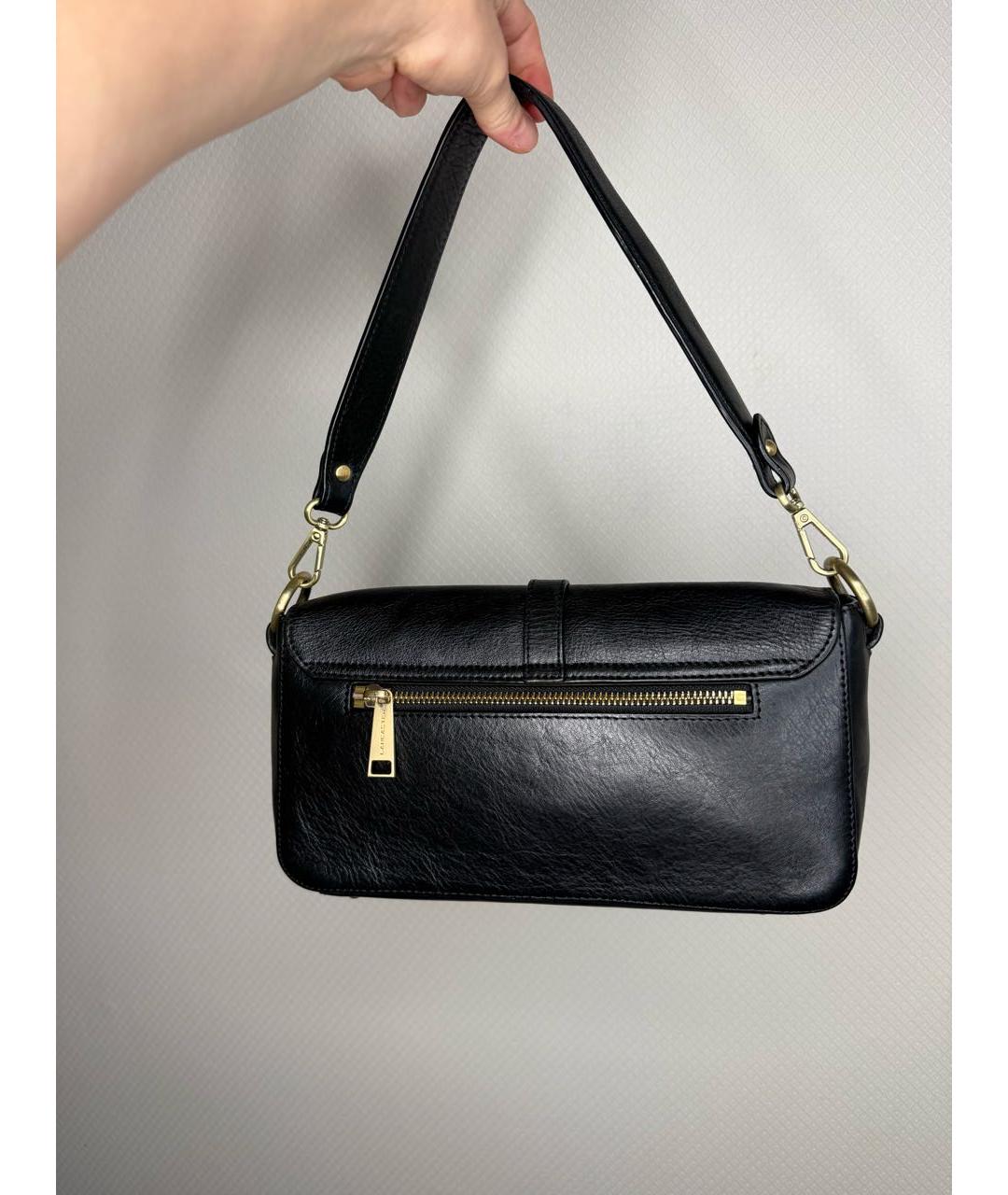 LANCASTER Черная кожаная сумка с короткими ручками, фото 5