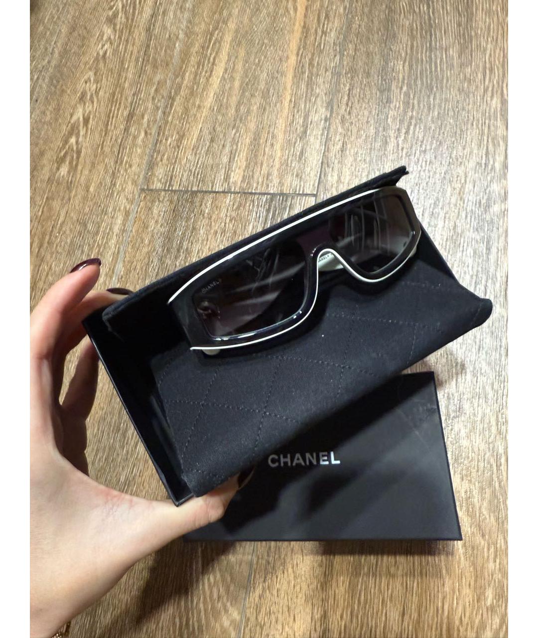 CHANEL Черные пластиковые солнцезащитные очки, фото 7