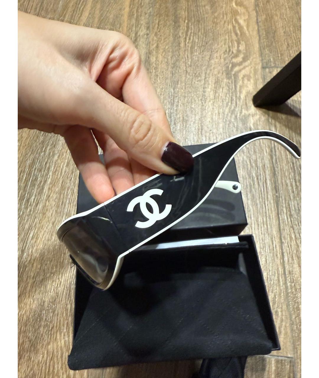 CHANEL Черные пластиковые солнцезащитные очки, фото 2