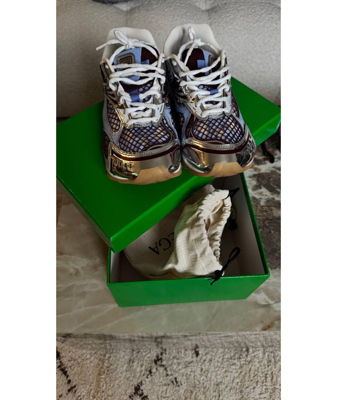 BOTTEGA VENETA Голубые кроссовки, фото 4