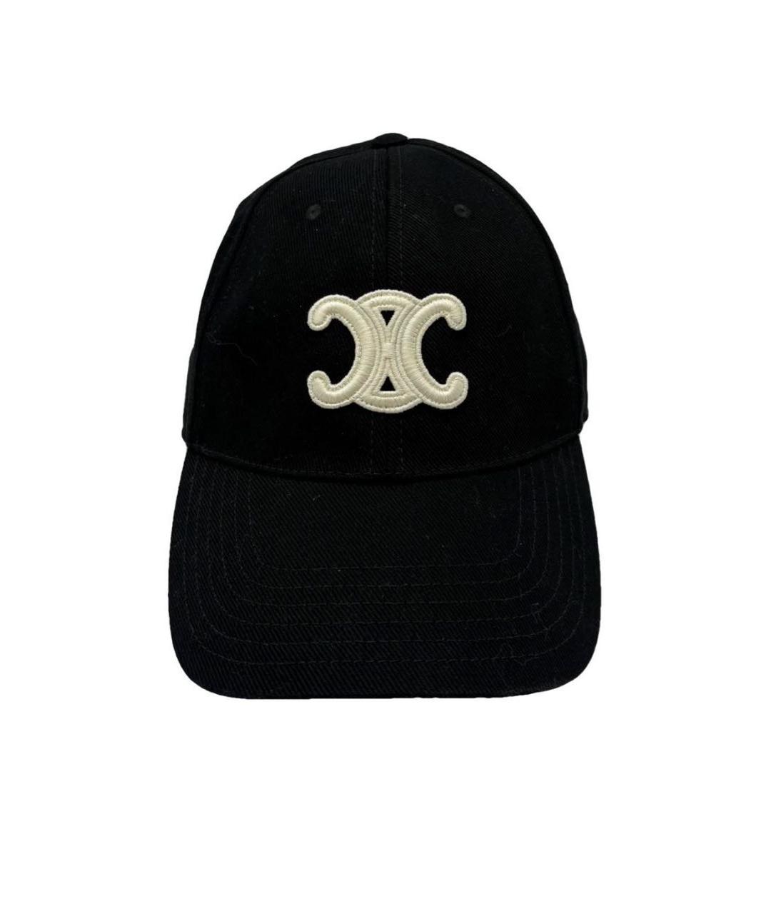 CELINE Черная хлопковая кепка, фото 1