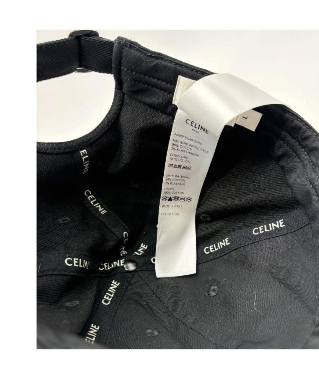 CELINE Черная хлопковая кепка, фото 4