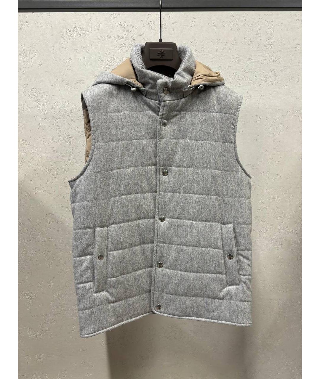 ELEVENTY Серый кашемировый жилет, фото 5
