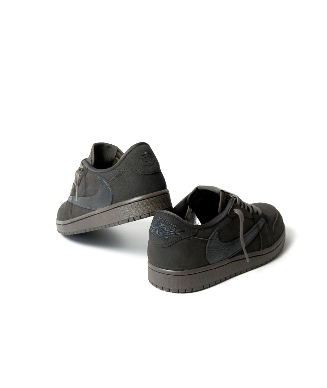 JORDAN Коричневые кожаные низкие кроссовки / кеды, фото 8