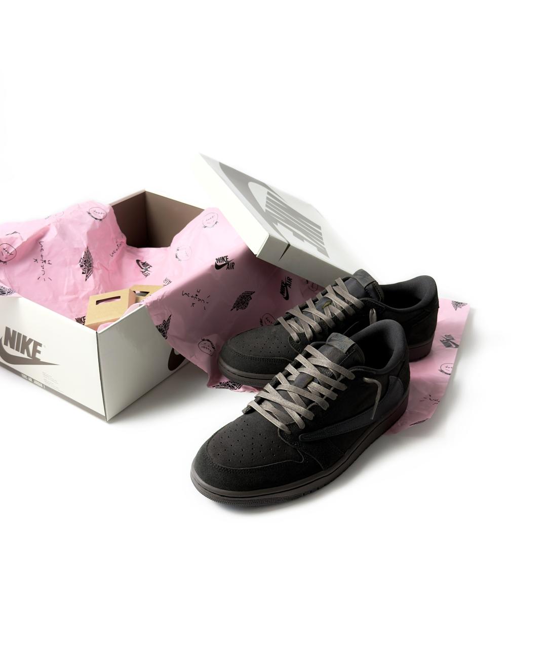 JORDAN Коричневые кожаные низкие кроссовки / кеды, фото 6