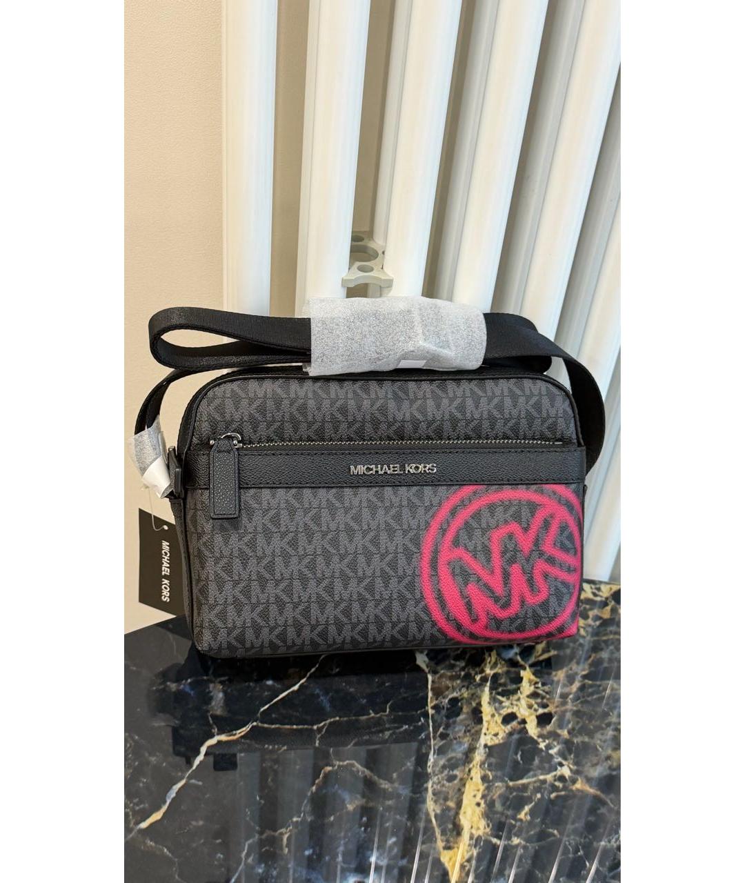 MICHAEL KORS Черная сумка на плечо из искусственной кожи, фото 2