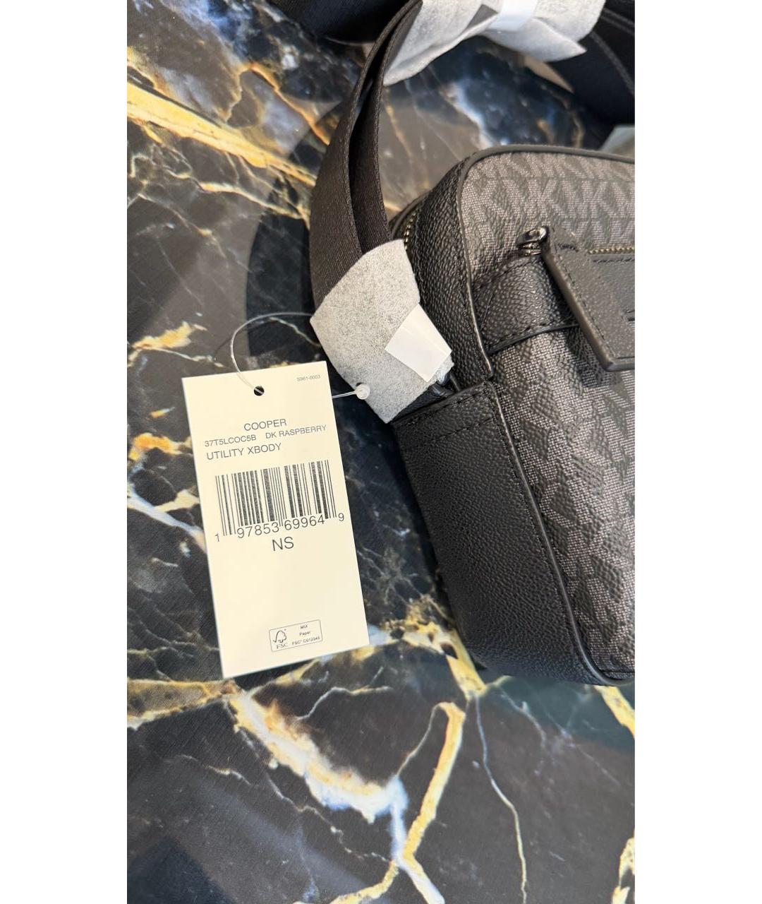 MICHAEL KORS Черная сумка на плечо из искусственной кожи, фото 5