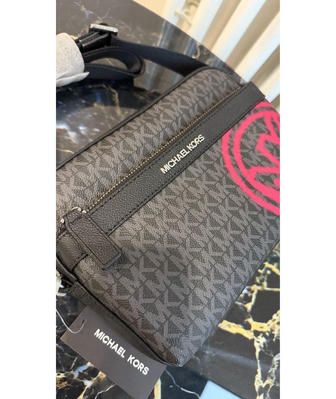 MICHAEL KORS Черная сумка на плечо из искусственной кожи, фото 4