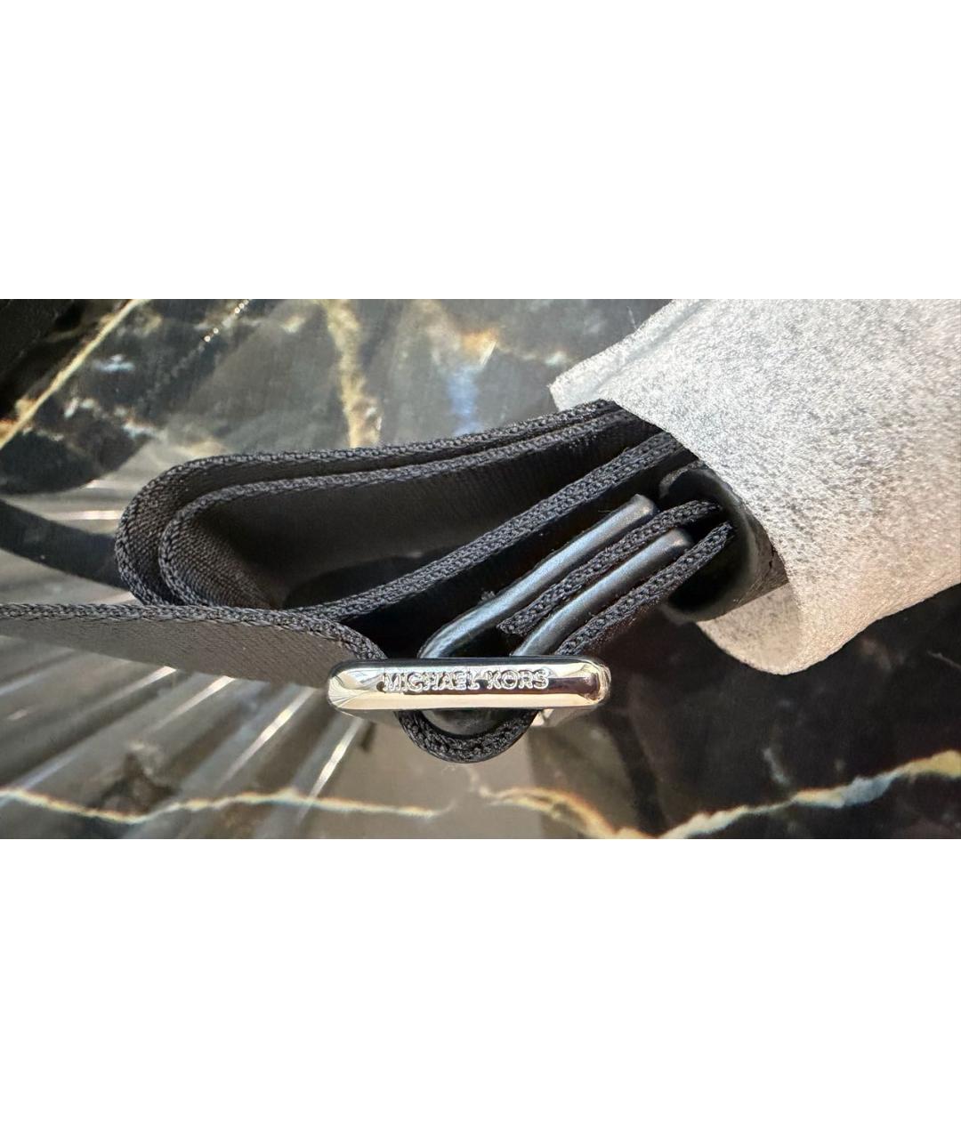 MICHAEL KORS Черная сумка на плечо из искусственной кожи, фото 6