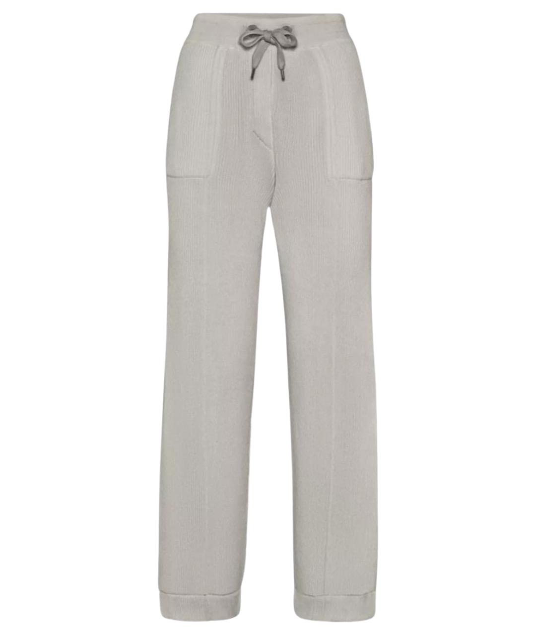 BRUNELLO CUCINELLI Бежевые хлопковые брюки узкие, фото 1