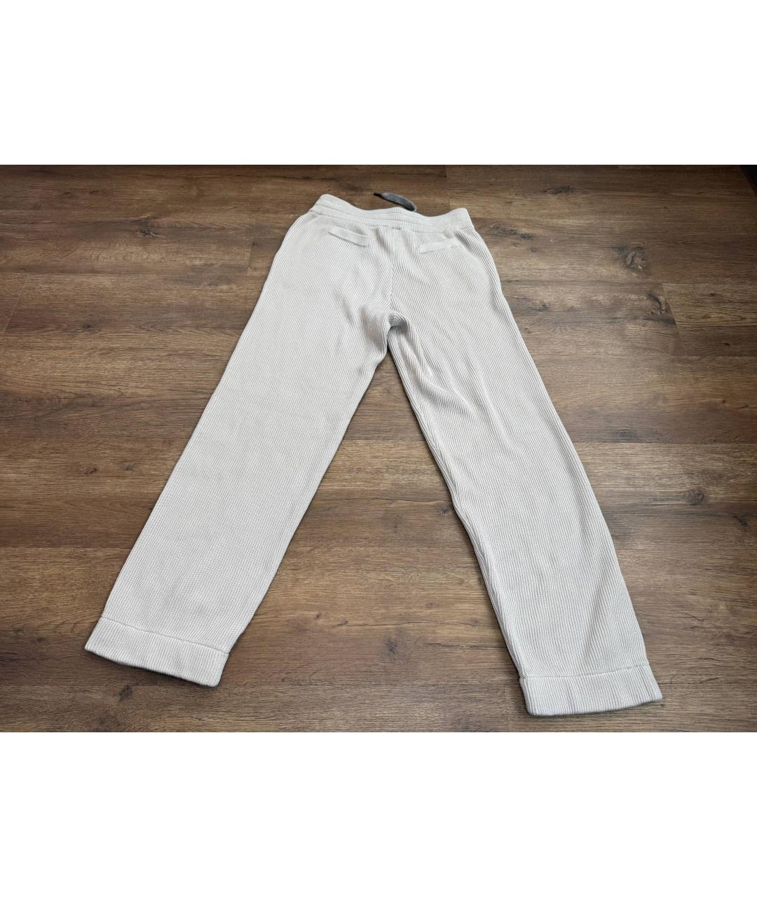 BRUNELLO CUCINELLI Бежевые хлопковые брюки узкие, фото 6