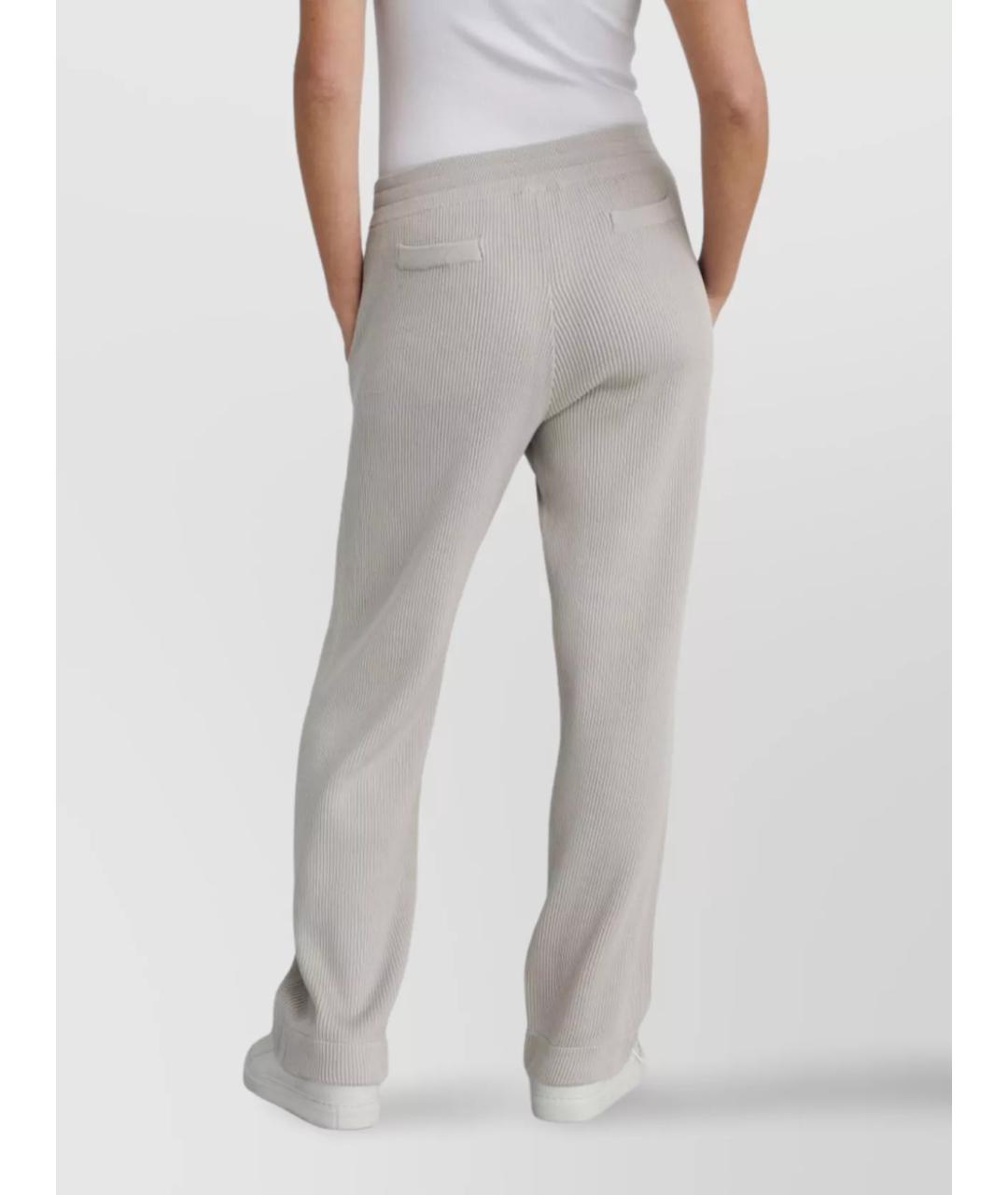 BRUNELLO CUCINELLI Бежевые хлопковые брюки узкие, фото 4