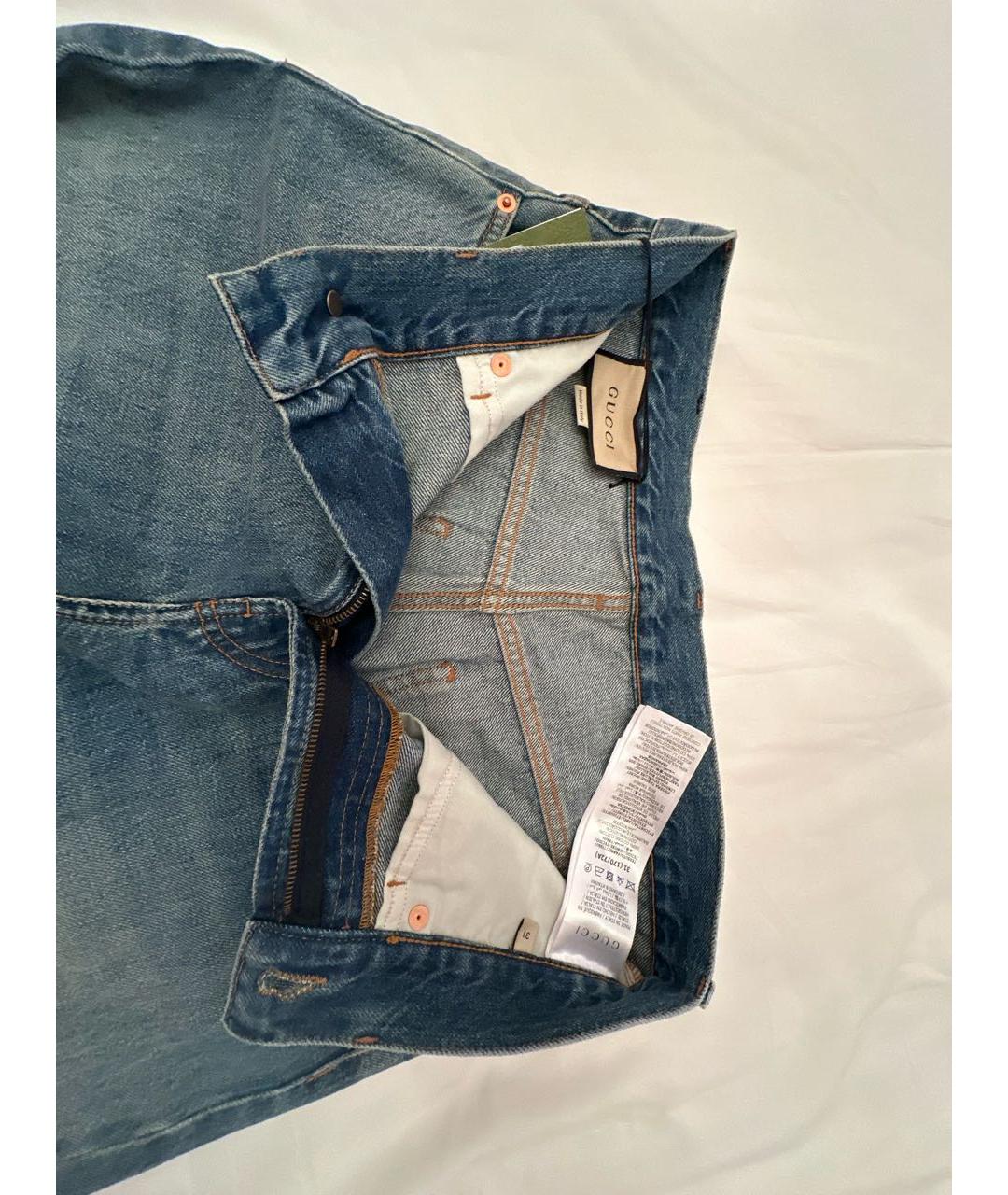 GUCCI Хлопковые прямые джинсы, фото 3