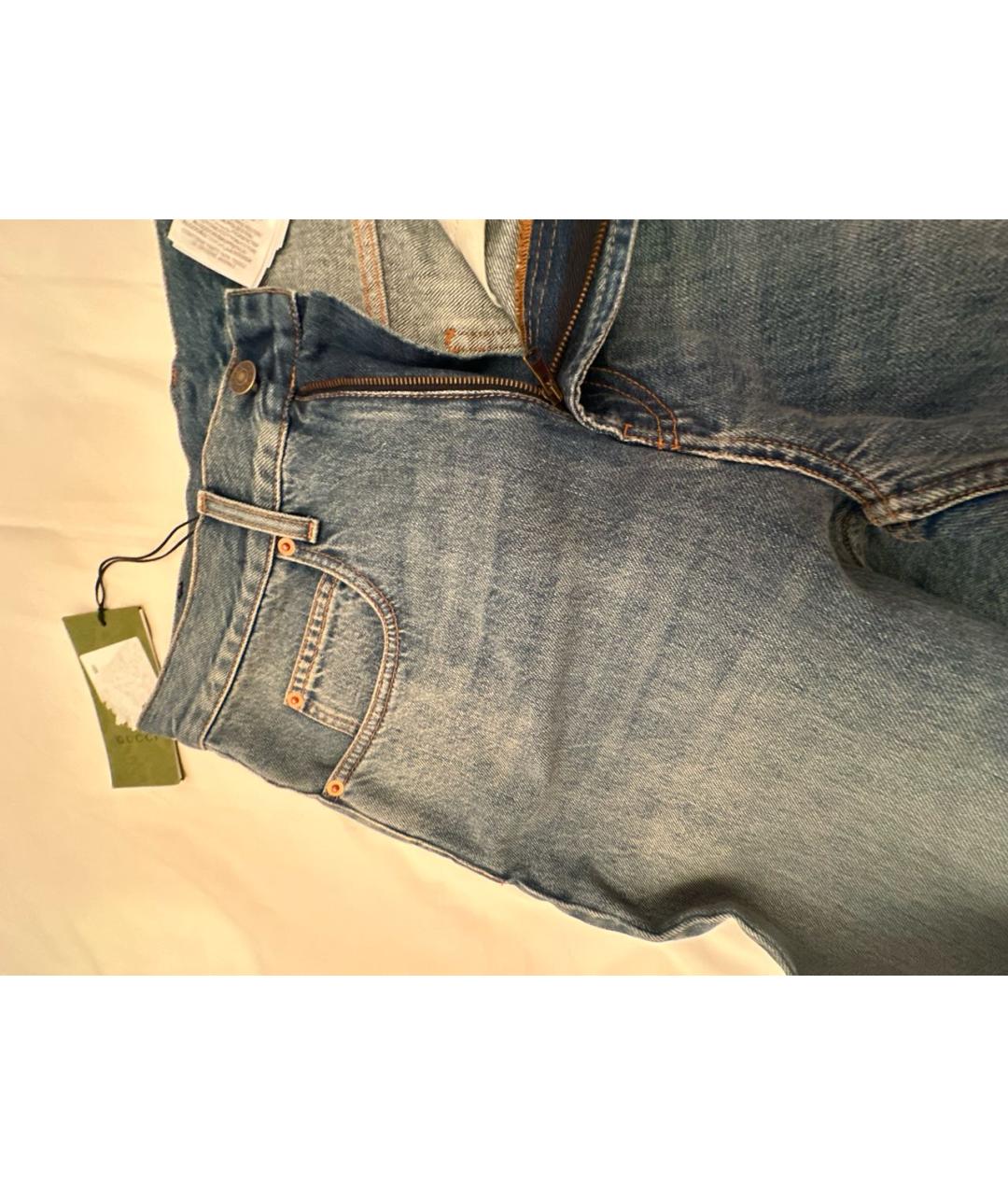 GUCCI Хлопковые прямые джинсы, фото 4