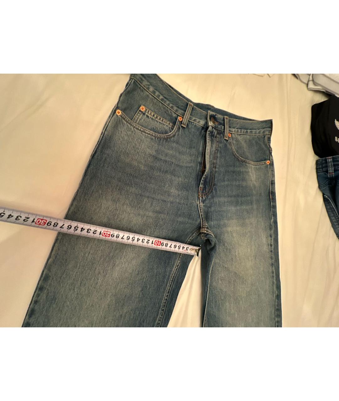 GUCCI Хлопковые прямые джинсы, фото 5