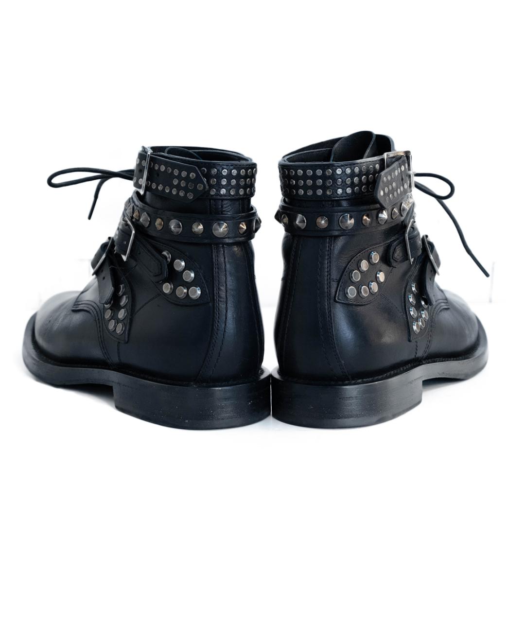 SAINT LAURENT Черные кожаные ботинки, фото 5