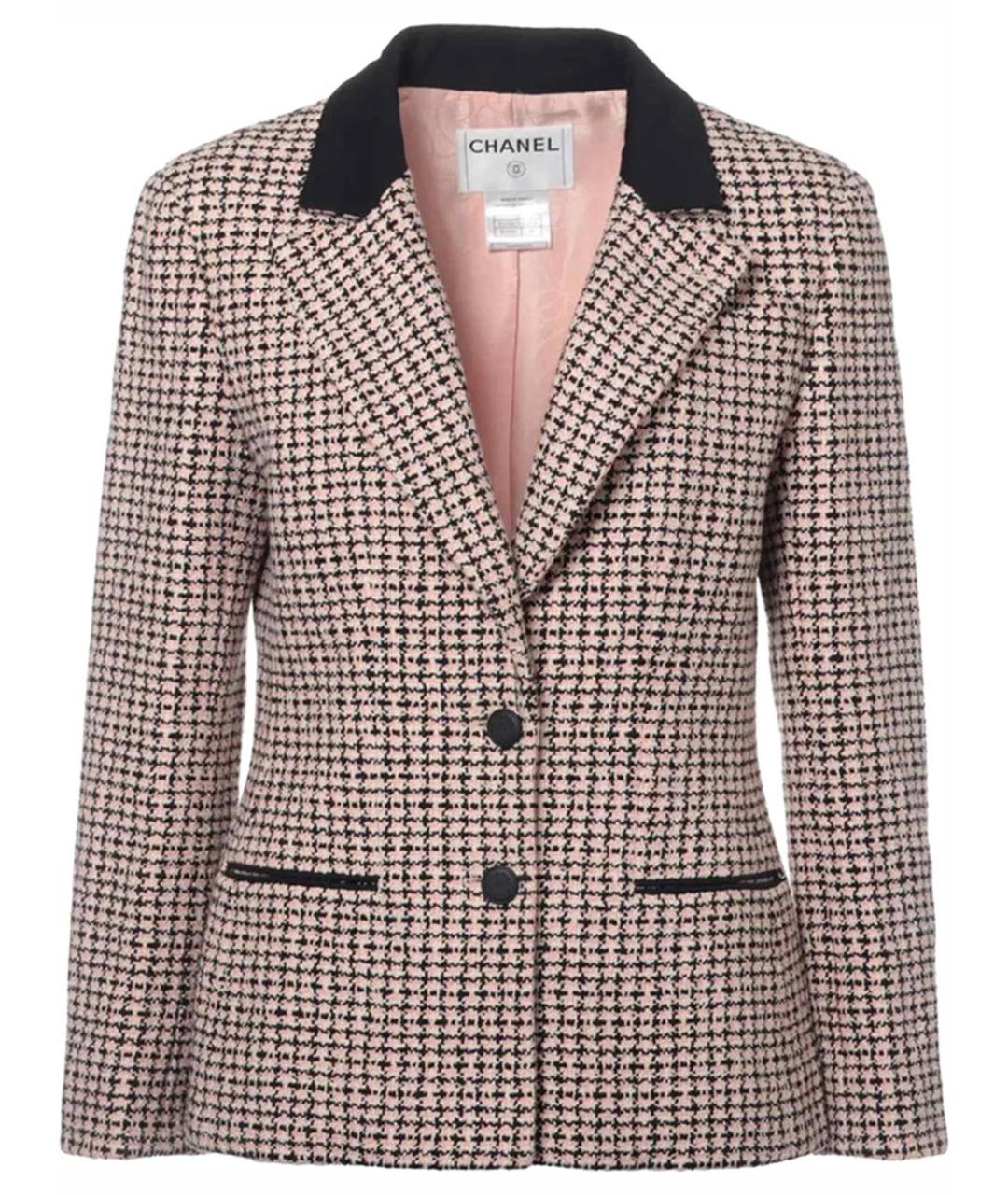 CHANEL Розовый твидовый жакет/пиджак, фото 1