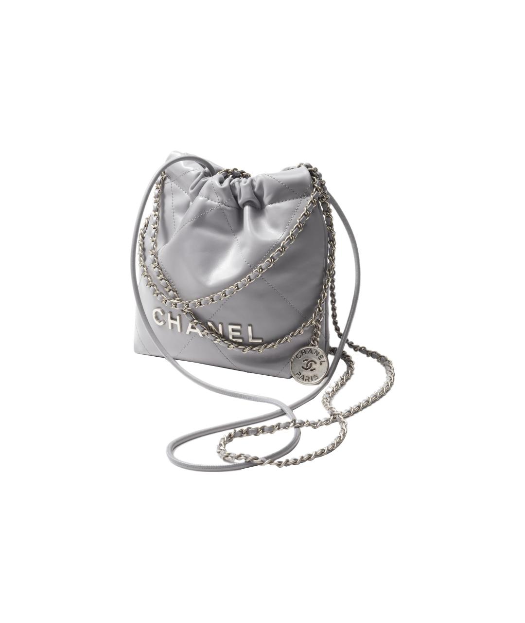 CHANEL Серая кожаная сумка через плечо, фото 2