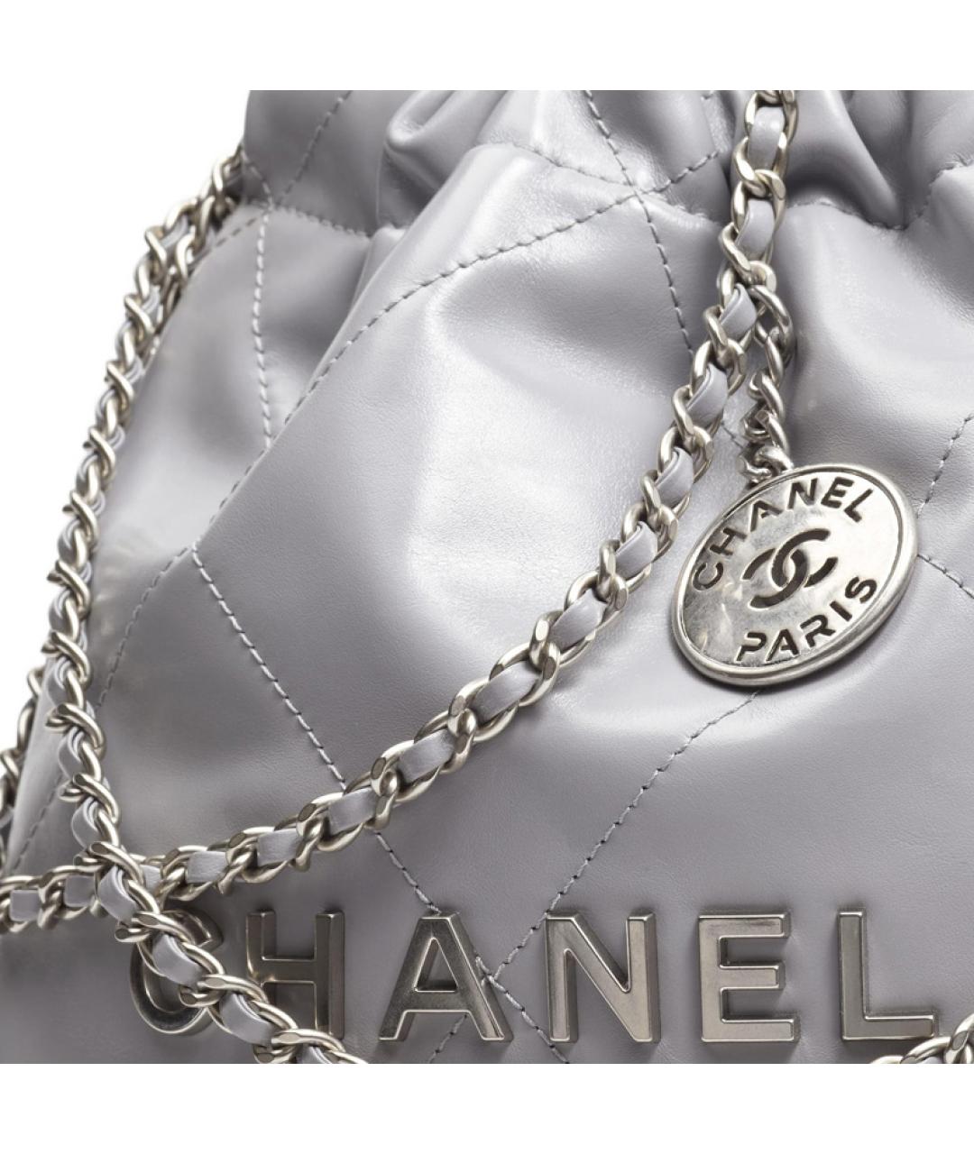 CHANEL Серая кожаная сумка через плечо, фото 3