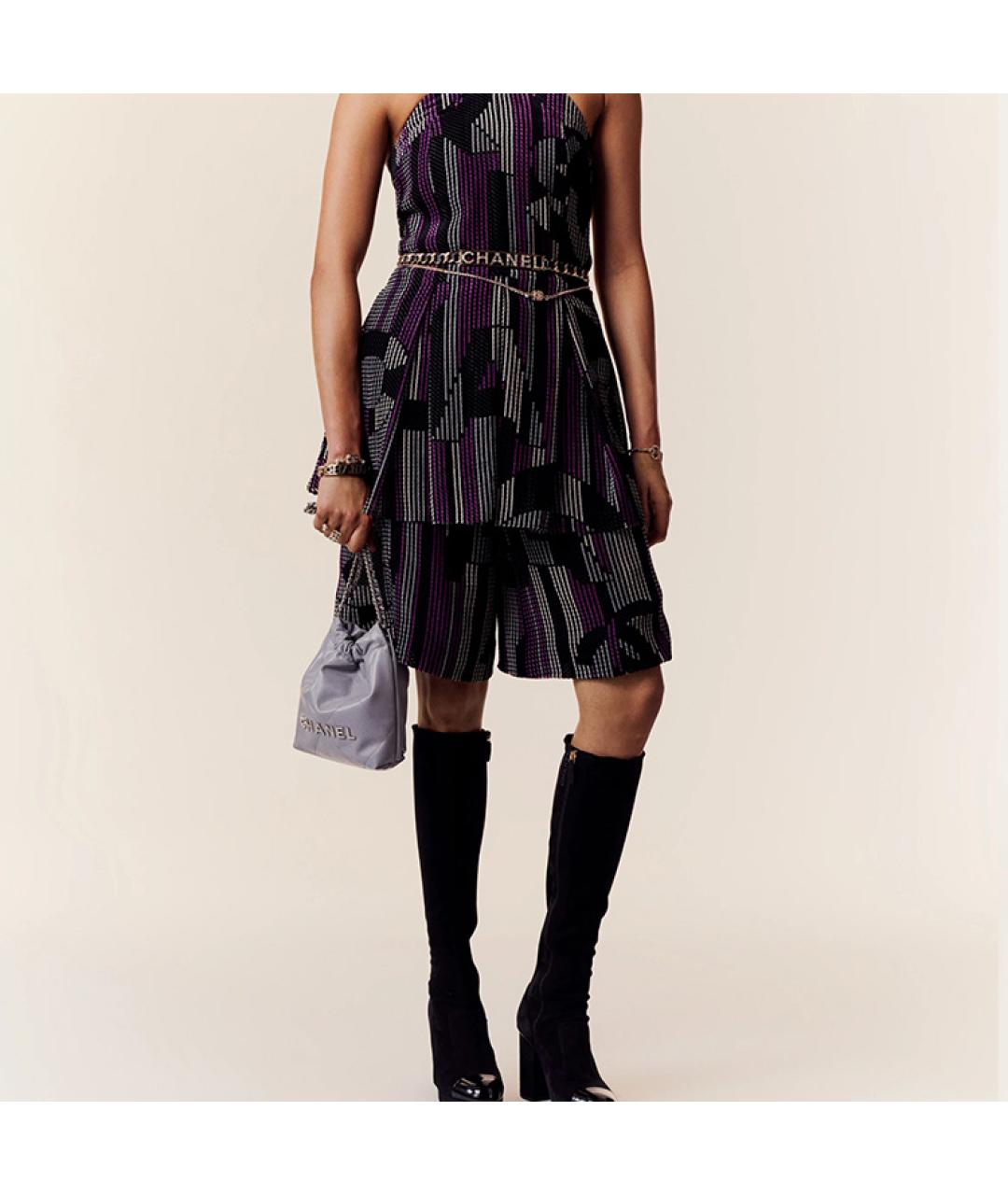 CHANEL Серая кожаная сумка через плечо, фото 5