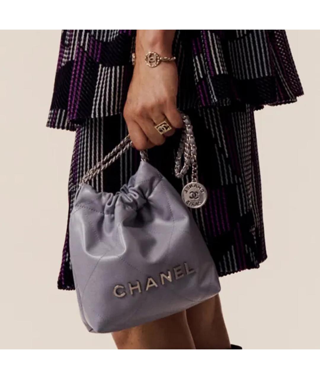 CHANEL Серая кожаная сумка через плечо, фото 6