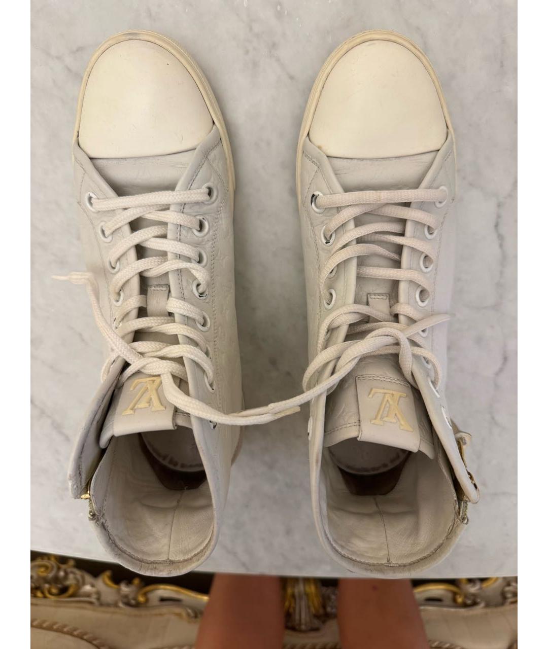 LOUIS VUITTON Белые кожаные кеды, фото 3