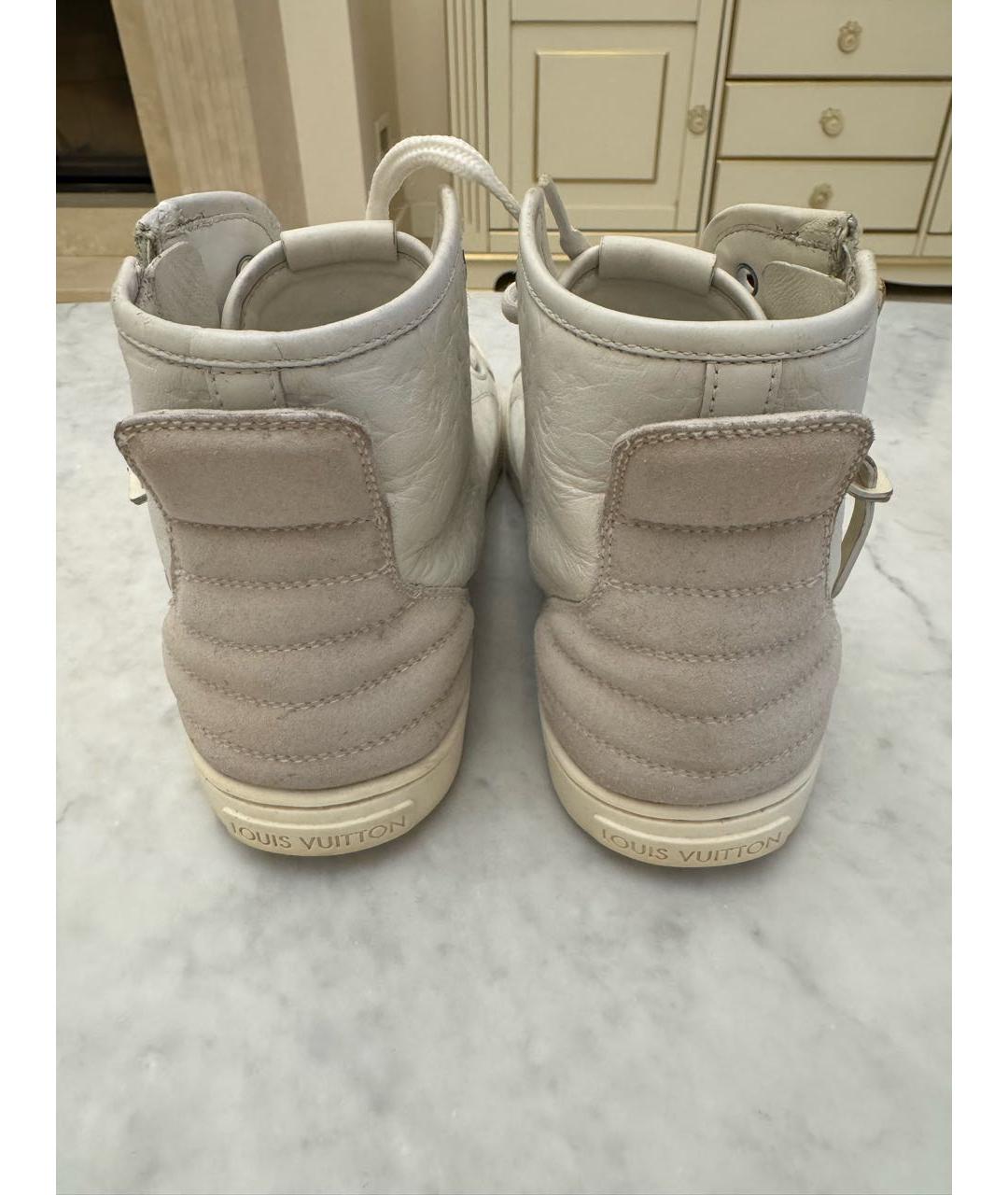 LOUIS VUITTON Белые кожаные кеды, фото 4