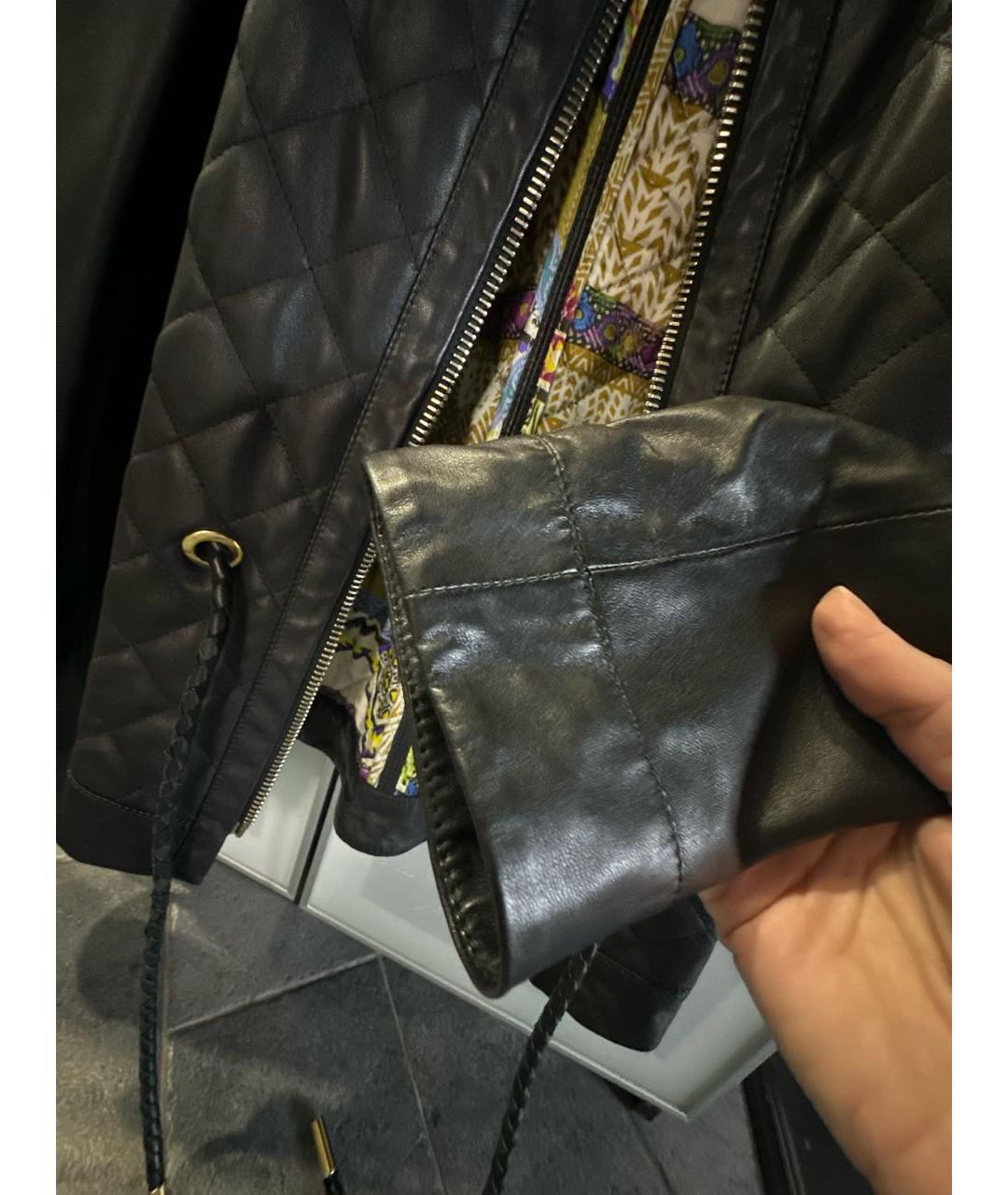 ETRO Черная кожаная куртка, фото 6