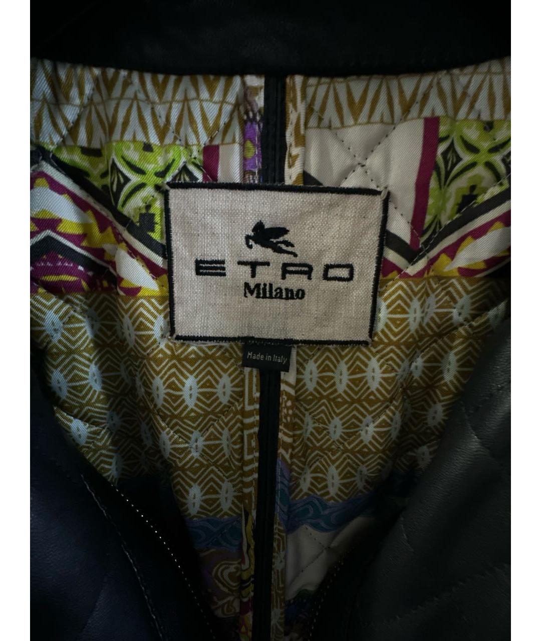 ETRO Черная кожаная куртка, фото 3