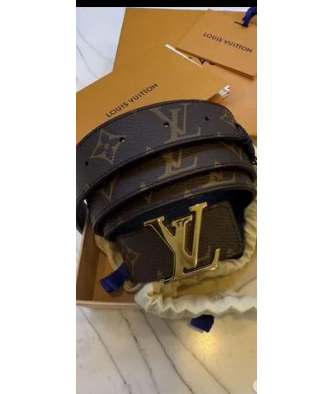 LOUIS VUITTON Черный кожаный ремень, фото 3