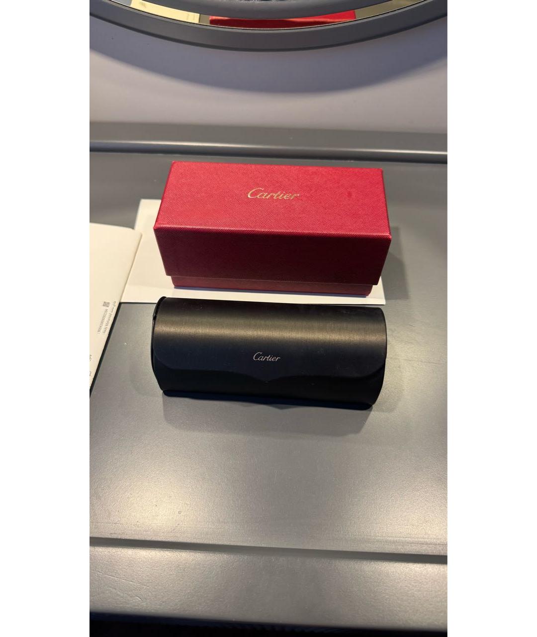 CARTIER Коричневые металлические солнцезащитные очки, фото 4