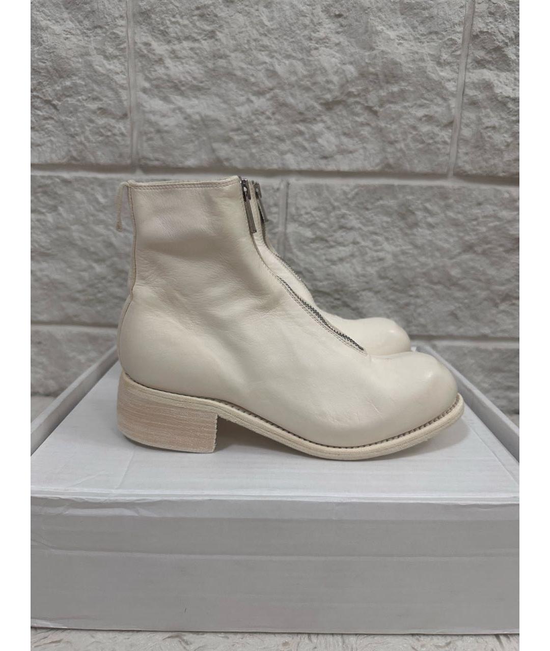 GUIDI Белые кожаные ботинки, фото 6