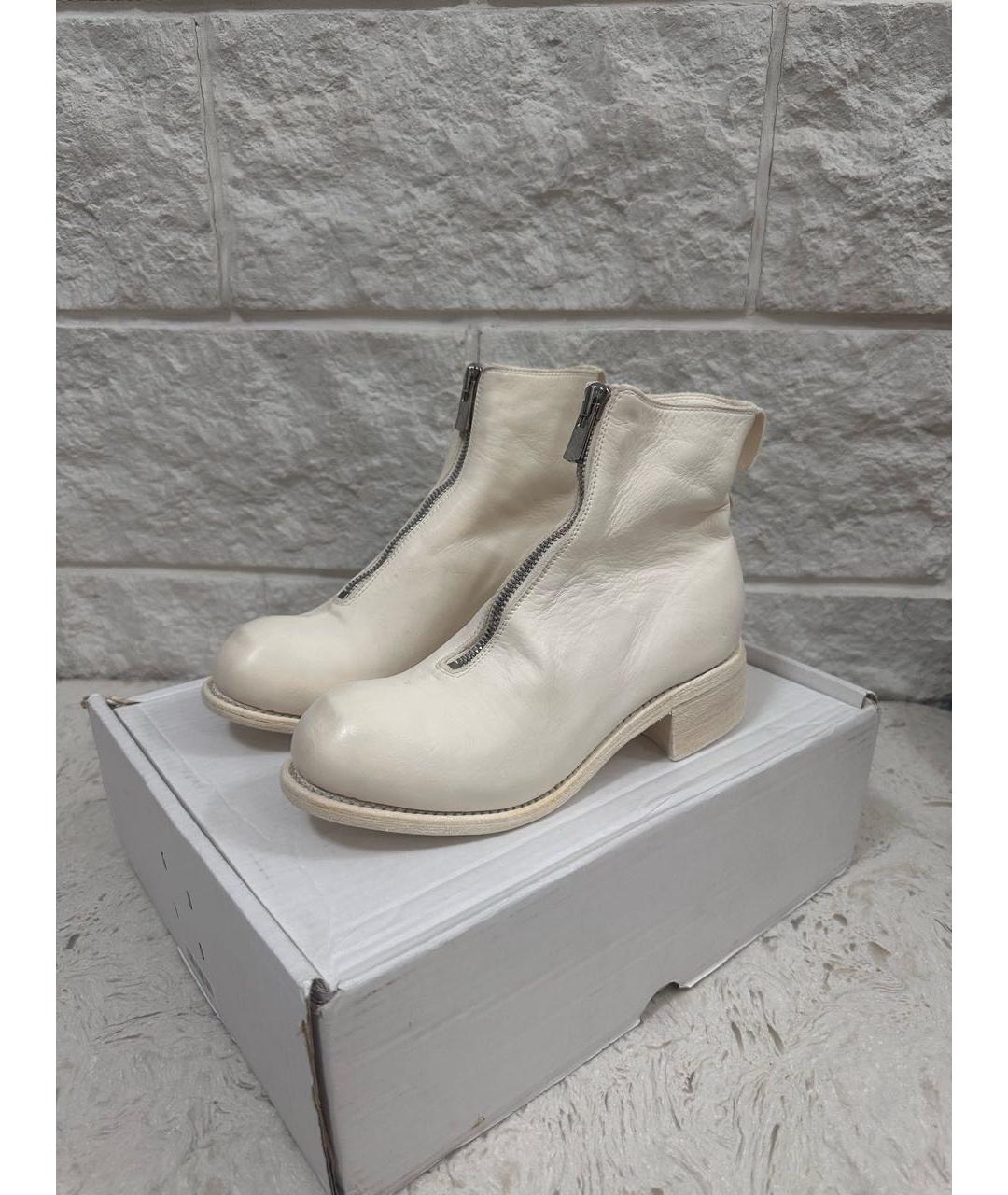 GUIDI Белые кожаные ботинки, фото 2