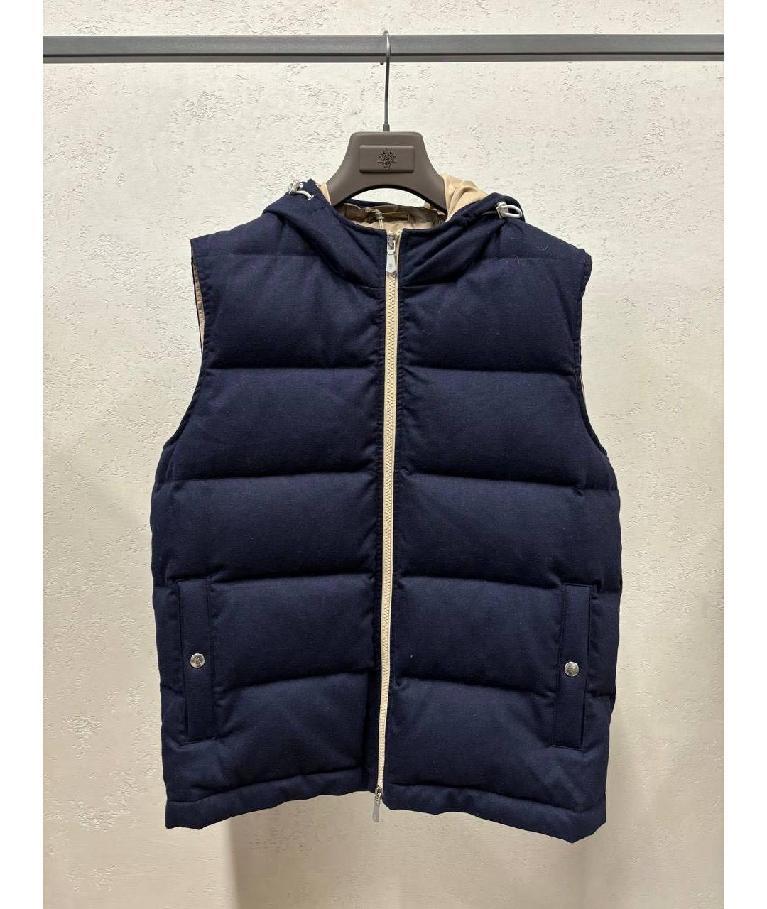 ELEVENTY Темно-синий кашемировый жилет, фото 5