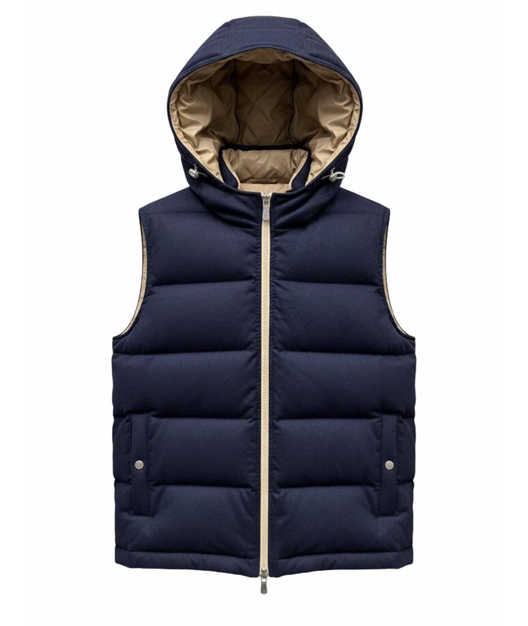 ELEVENTY Темно-синий кашемировый жилет, фото 1