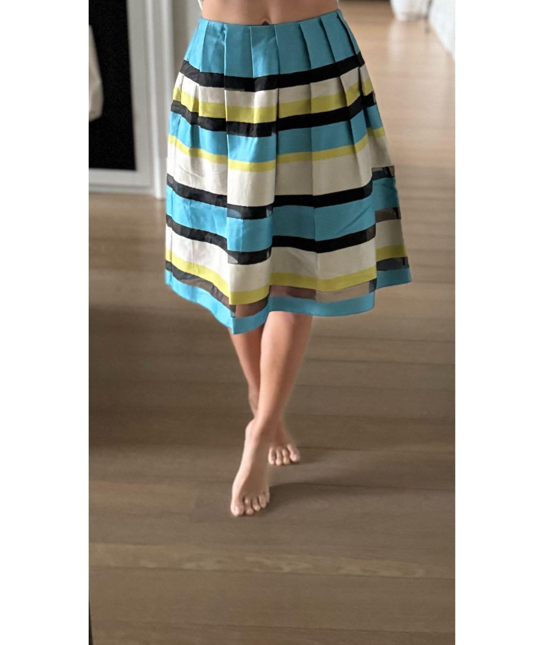 PAUL SMITH Бирюзовая хлопковая юбка миди, фото 5