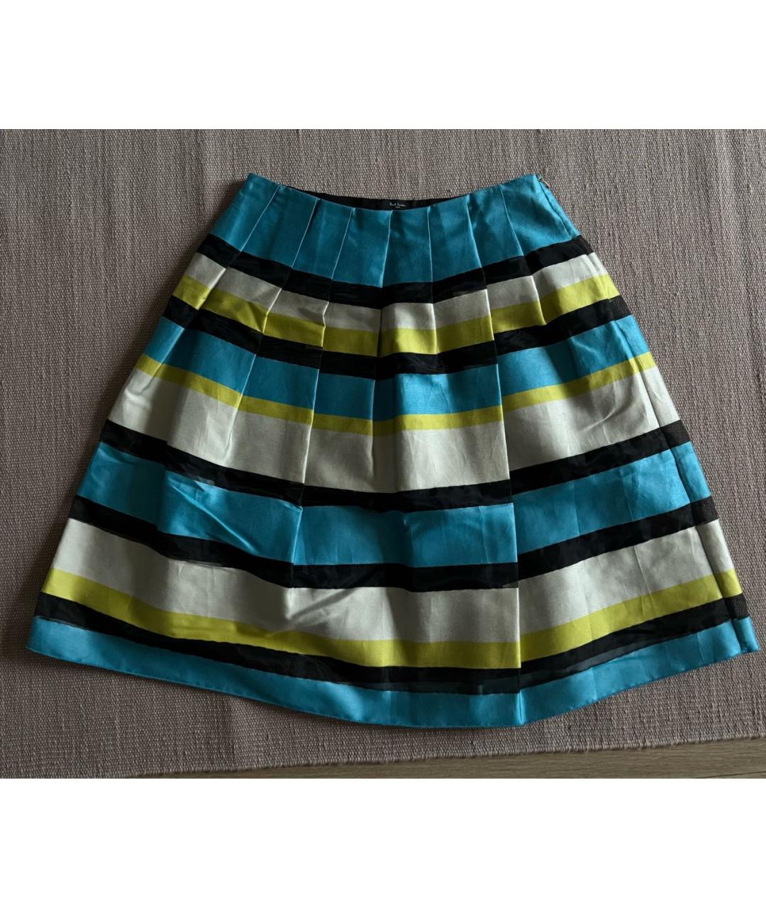 PAUL SMITH Бирюзовая хлопковая юбка миди, фото 9