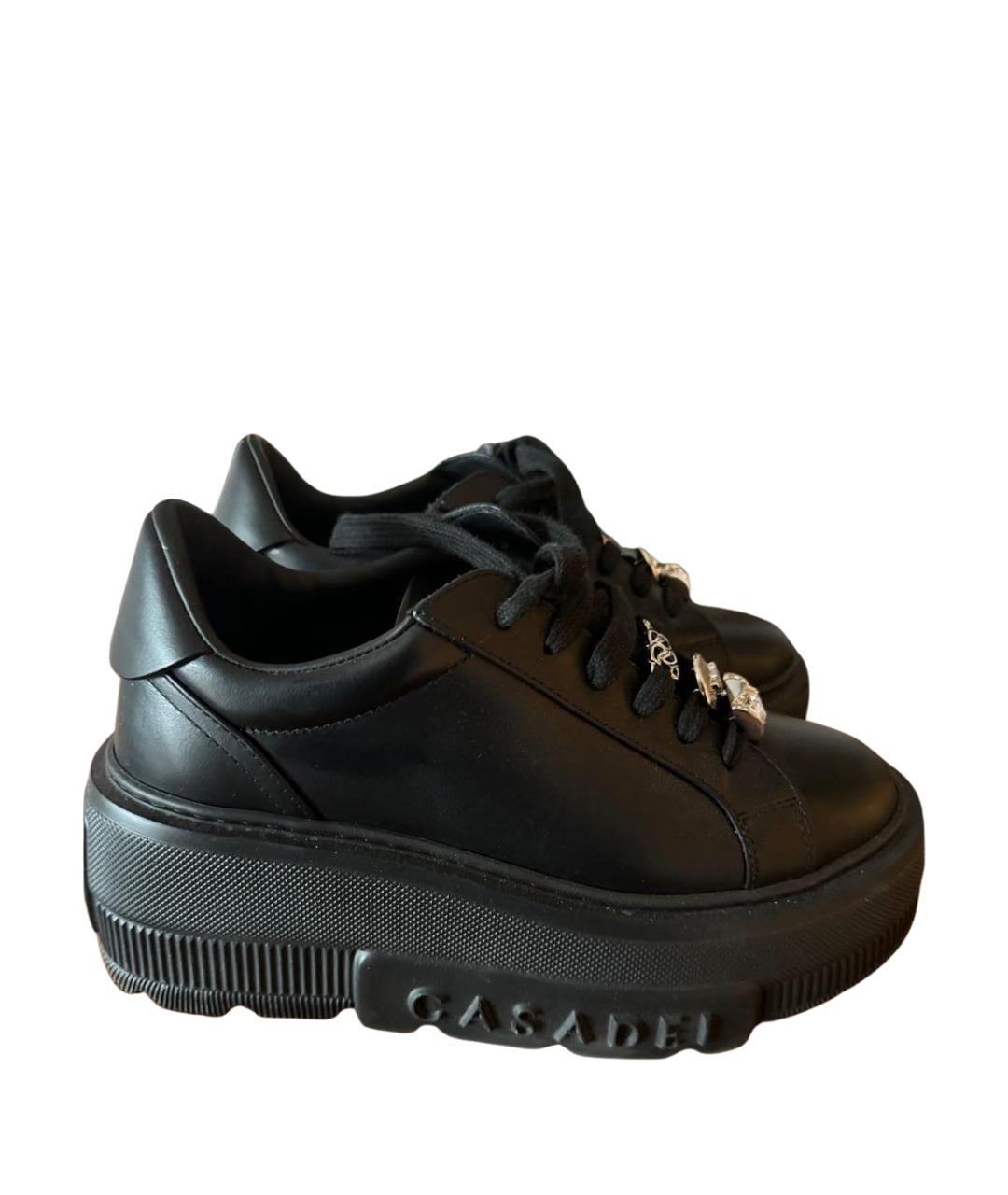 CASADEI Черные кожаные ботинки, фото 1