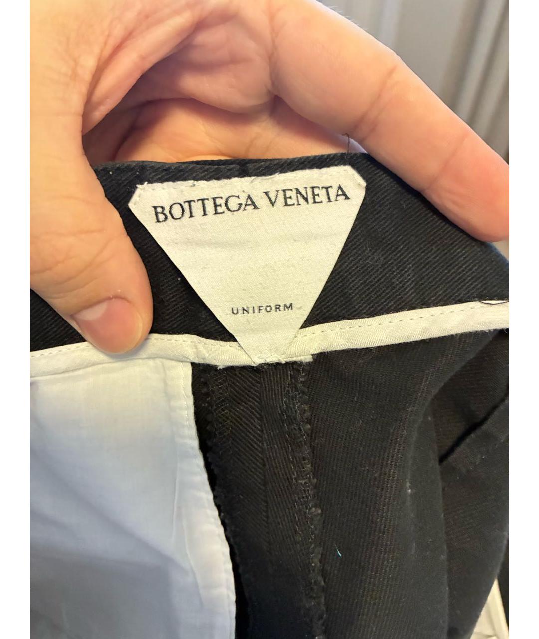BOTTEGA VENETA Черные хлопковые повседневные брюки, фото 3