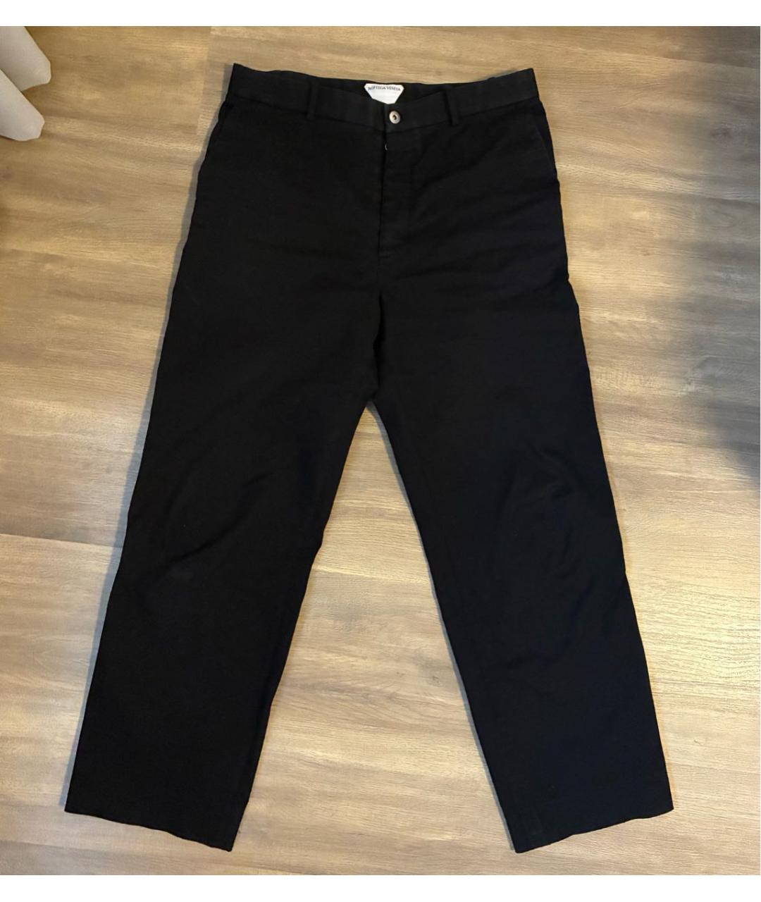 BOTTEGA VENETA Черные хлопковые повседневные брюки, фото 6