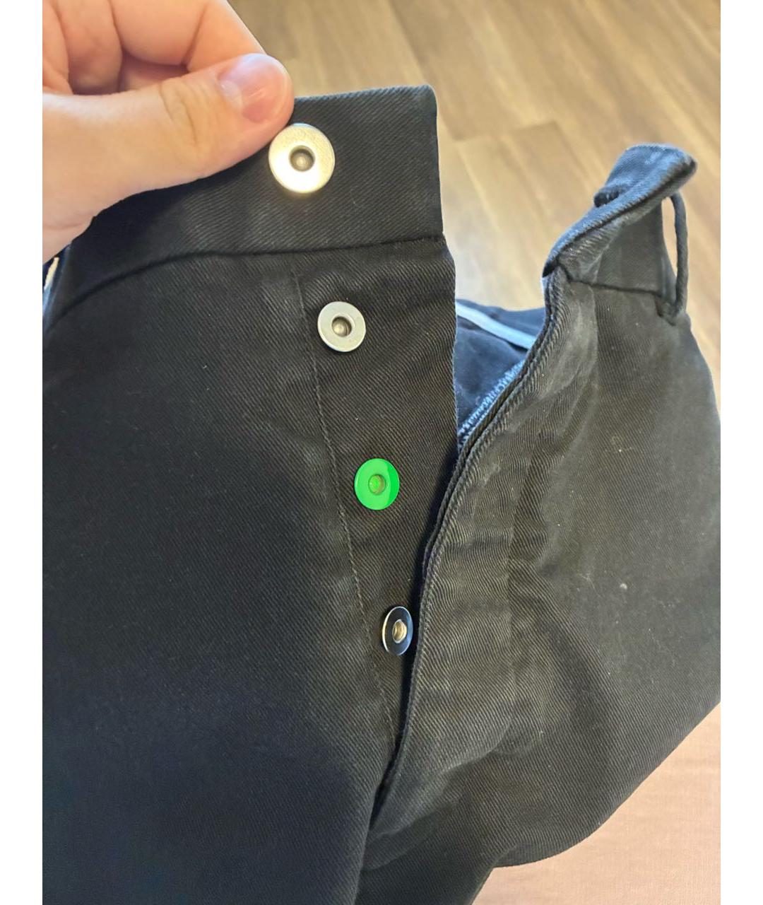 BOTTEGA VENETA Черные хлопковые повседневные брюки, фото 4