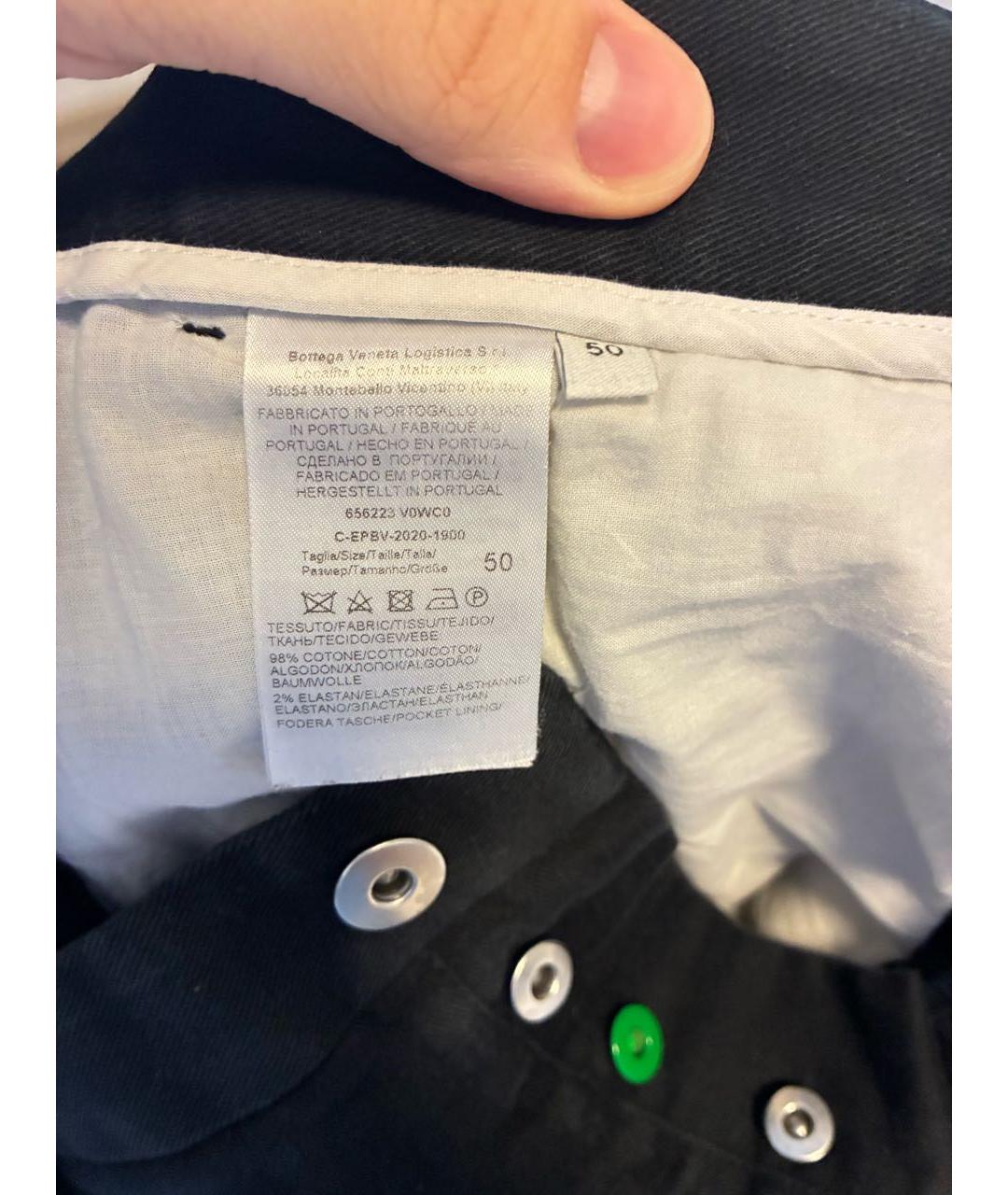 BOTTEGA VENETA Черные хлопковые повседневные брюки, фото 5